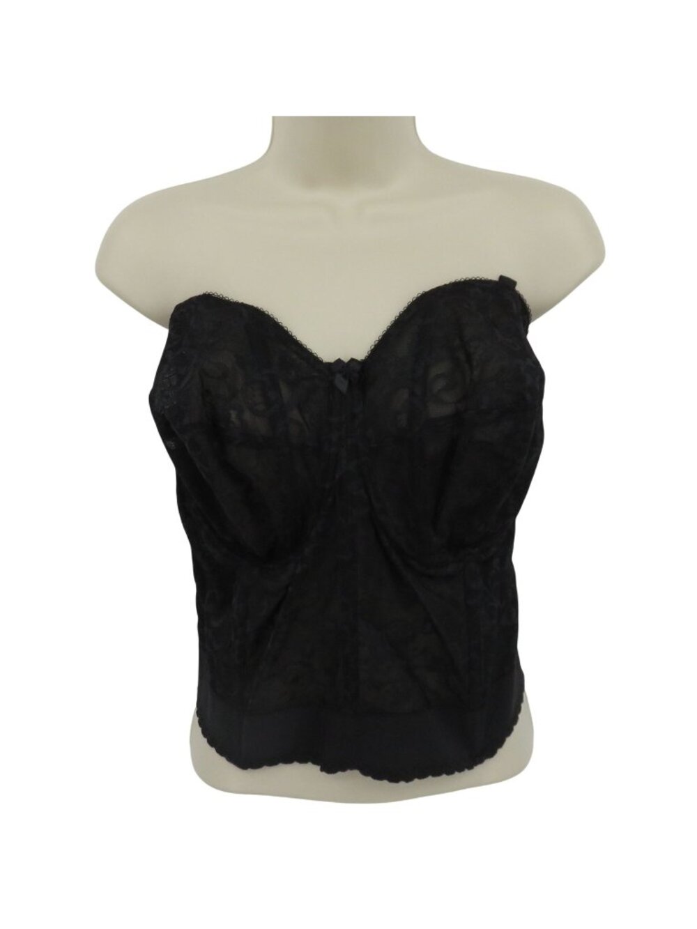 Goddess 44DD GD0689 Black Lace Longline Strapless Bra Underwire Unlined Bridal